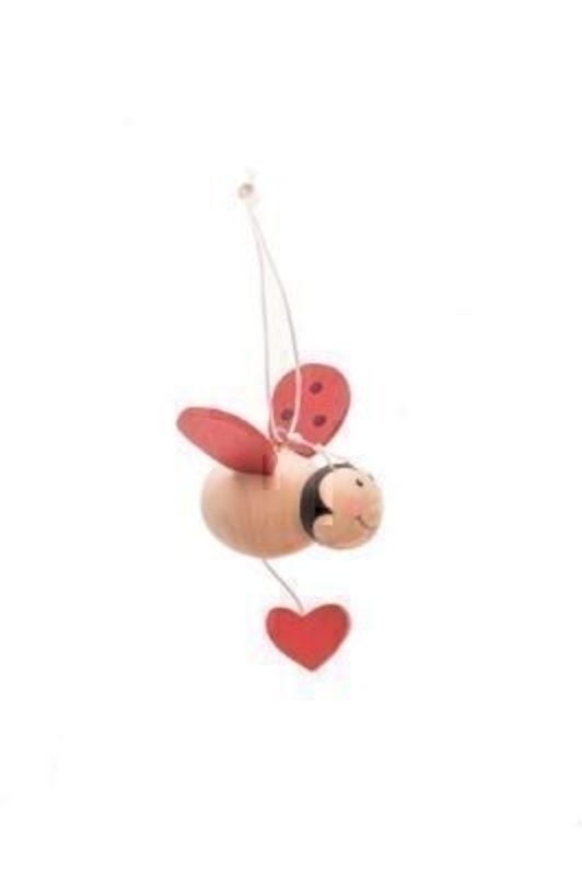 Wooden Ladybird Decorations by Heaven Sends.  Hanging decoration would make a great additional gift complete with small heart hanging down. Size 7x3.5x12cm